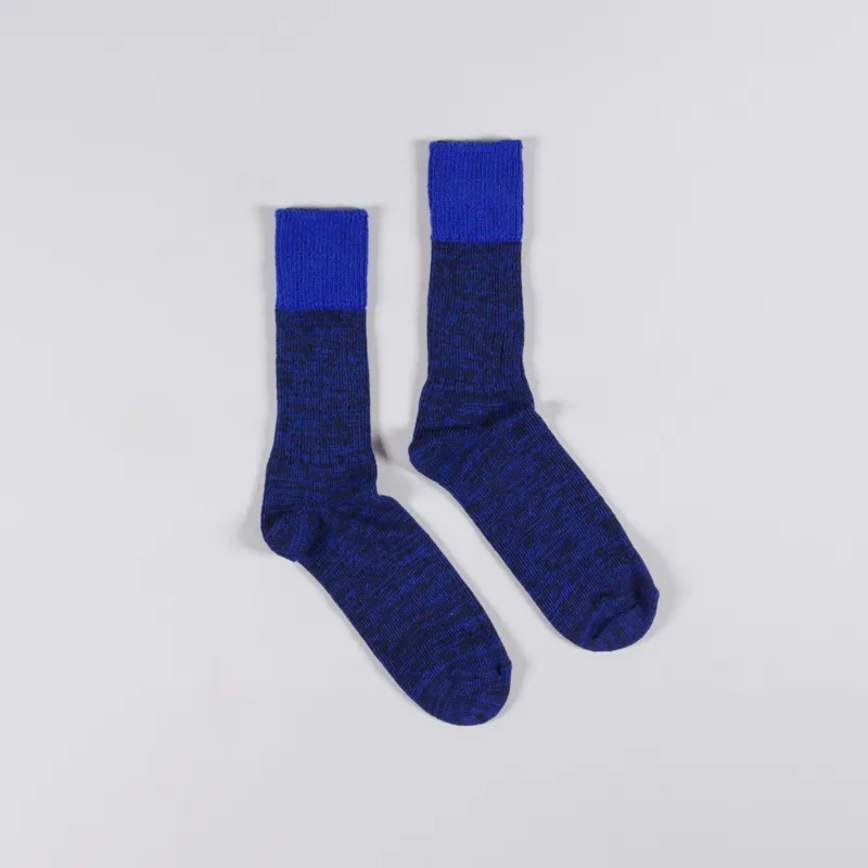 Country Of Origin Contrast Socks Blue