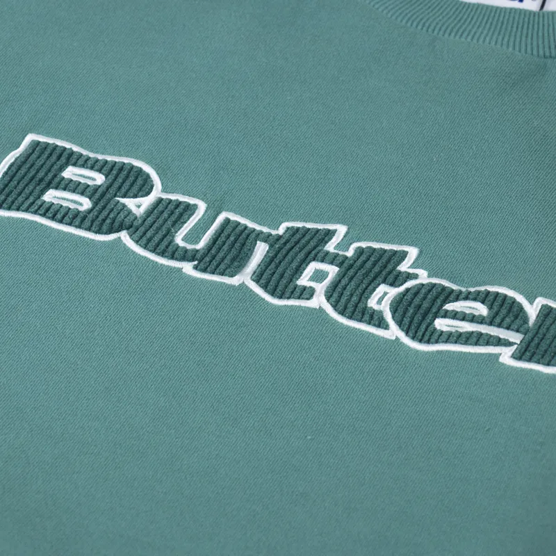 Butter Goods Cord Logo Crewneck Jungle Wood-3