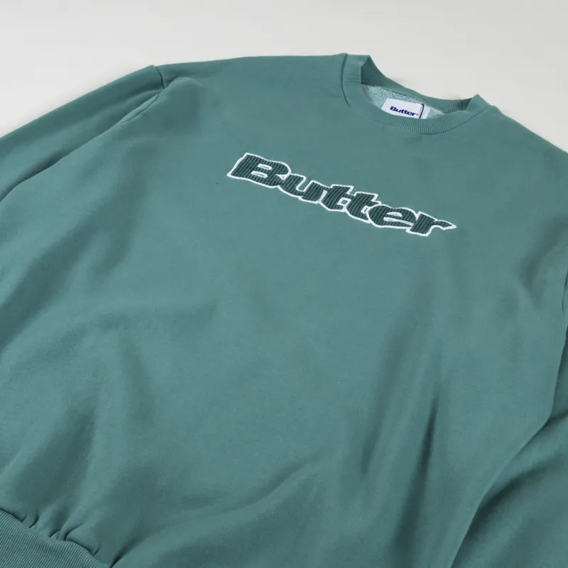 Butter Goods Cord Logo Crewneck Jungle Wood-2