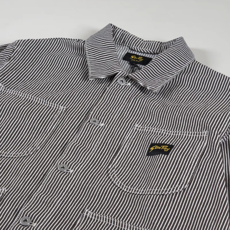 Stan Ray Coverall Jacket Hickory Black Natural-2