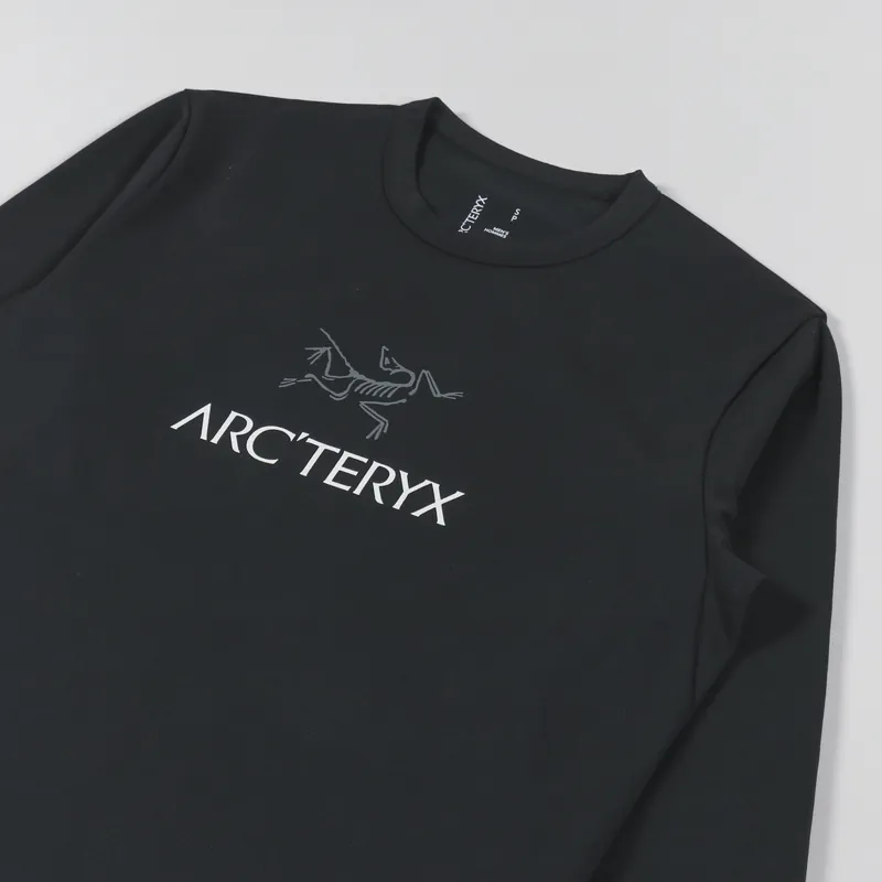 Arcteryx Mens Captive ArcWord Logo Long Sleeve T Shirt Black