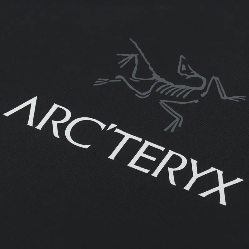 Arcteryx Mens Captive ArcWord Logo Long Sleeve T Shirt Black