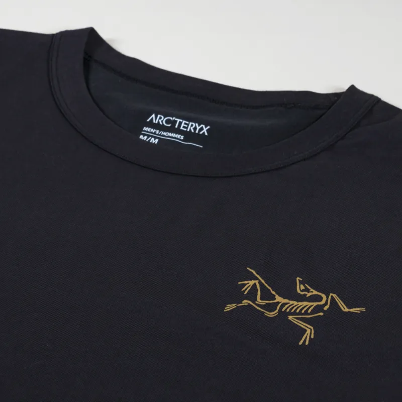 Arcteryx Mens Short Sleeve Captive Split Tee T Shirt Black Gold