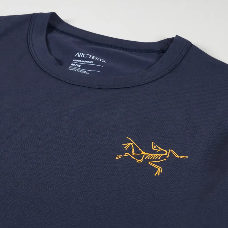Arcteryx Mens Tee Captive Split T Shirt Black Sapphire Navy Blue