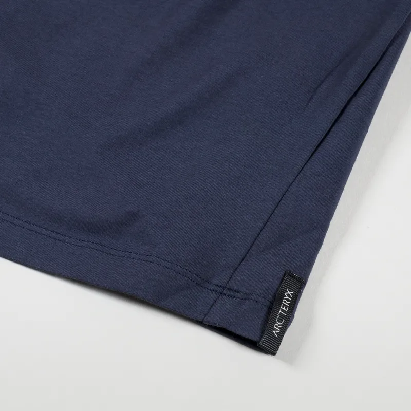 Arcteryx Mens Tee Captive Split T Shirt Black Sapphire Navy Blue