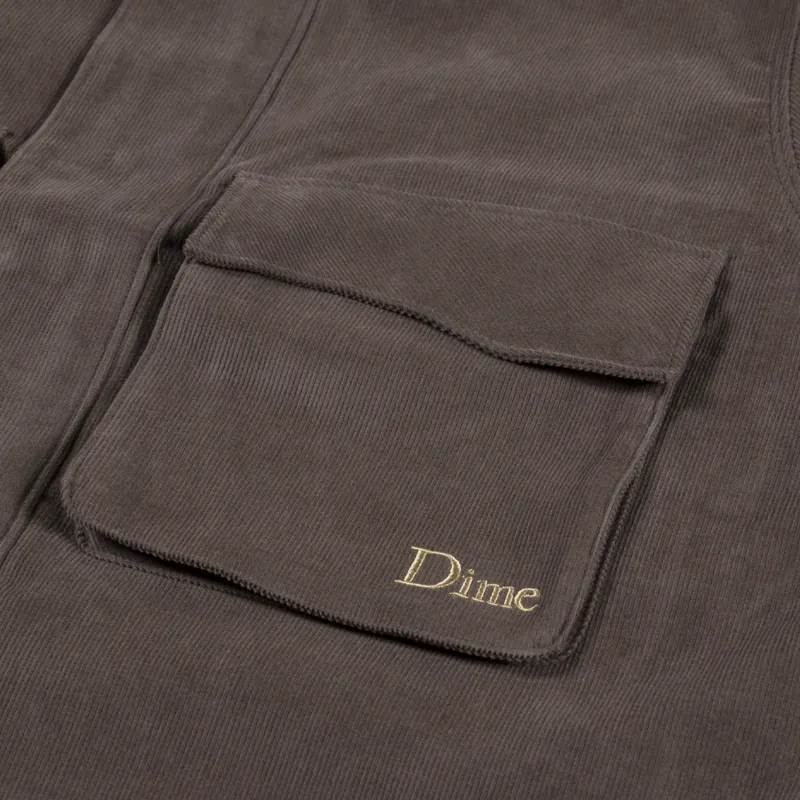 Dime Corduroy Cargo Jacket Chocolate-6
