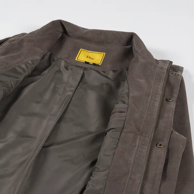 Dime MTL Mens Corduroy Cargo Jacket Chocolate Brown