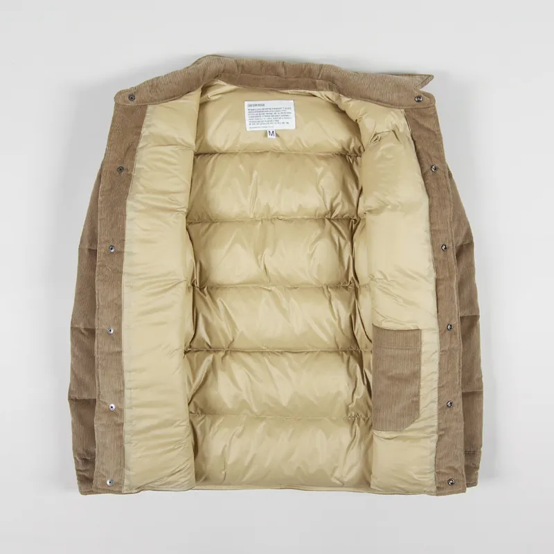 Uniform Bridge Corduroy Down Shirt Jacket Beige-1