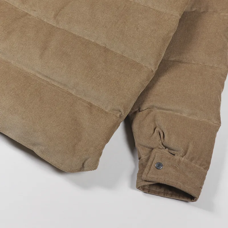 Uniform Bridge Corduroy Down Shirt Jacket Beige-7