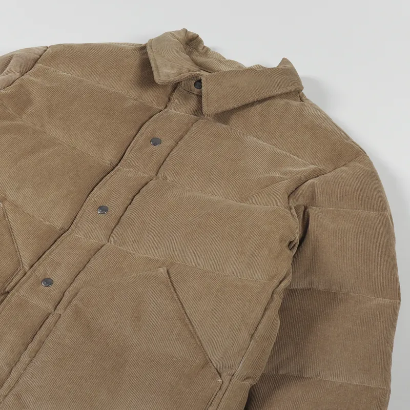 Uniform Bridge Corduroy Down Shirt Jacket Beige-3