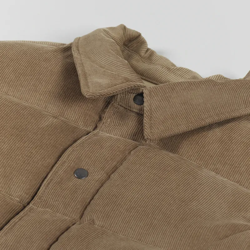 Uniform Bridge Corduroy Down Shirt Jacket Beige-10