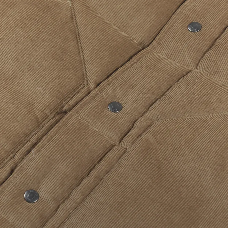 Uniform Bridge Corduroy Down Shirt Jacket Beige-8