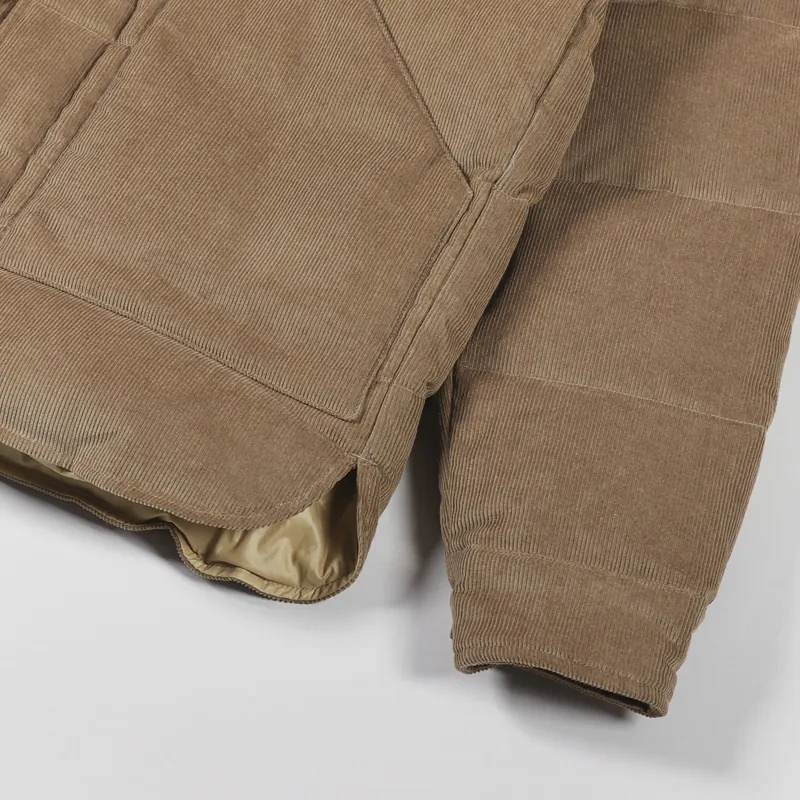 Uniform Bridge Corduroy Down Shirt Jacket Beige-6