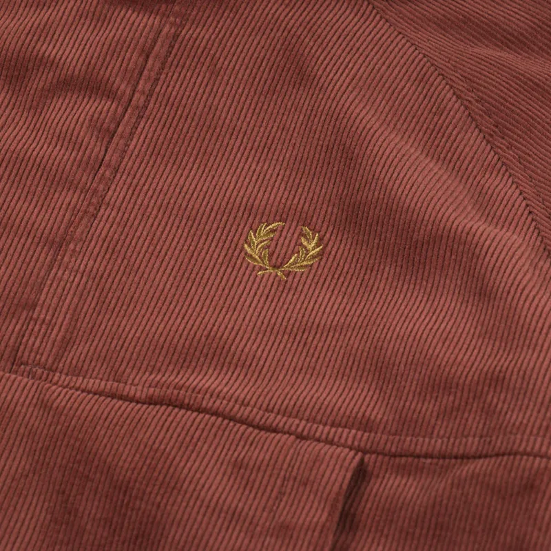 Fred Perry Cord Overhead Jacket Whiskey Brown-4