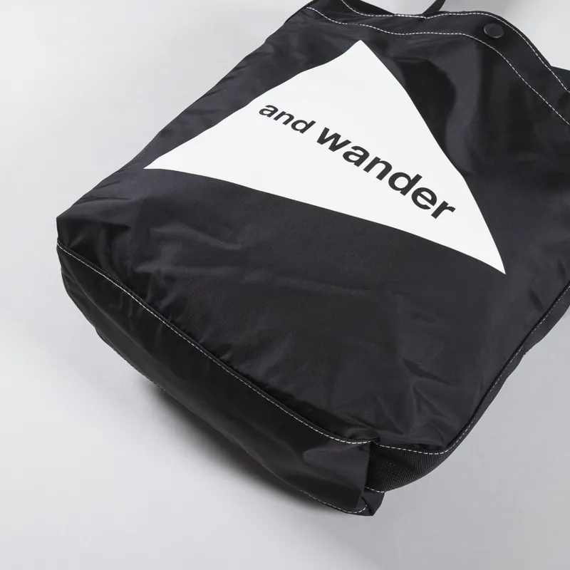 And Wander CORDURA Logo Tote Bag Black-2