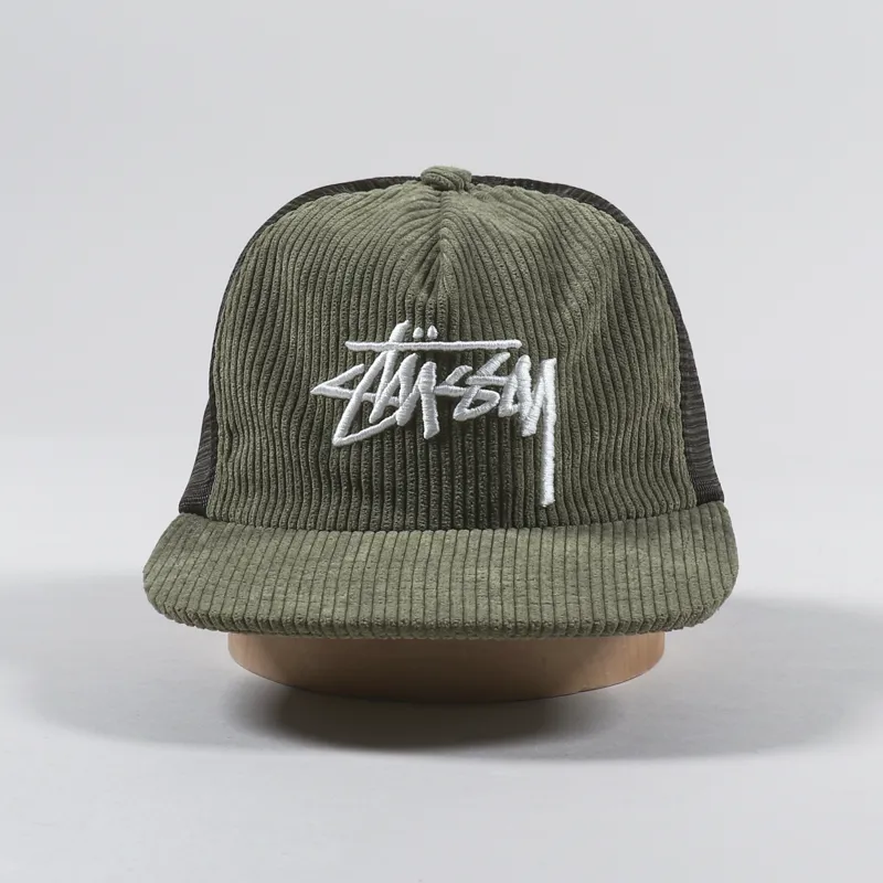 Stussy Corduroy Trucker Cap Green-2
