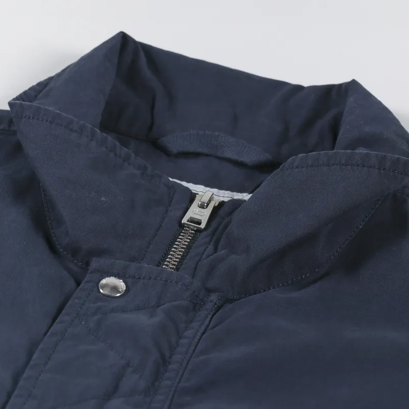 Woolrich Mens Crew Bomber Jacket Melton Navy Blue Twill