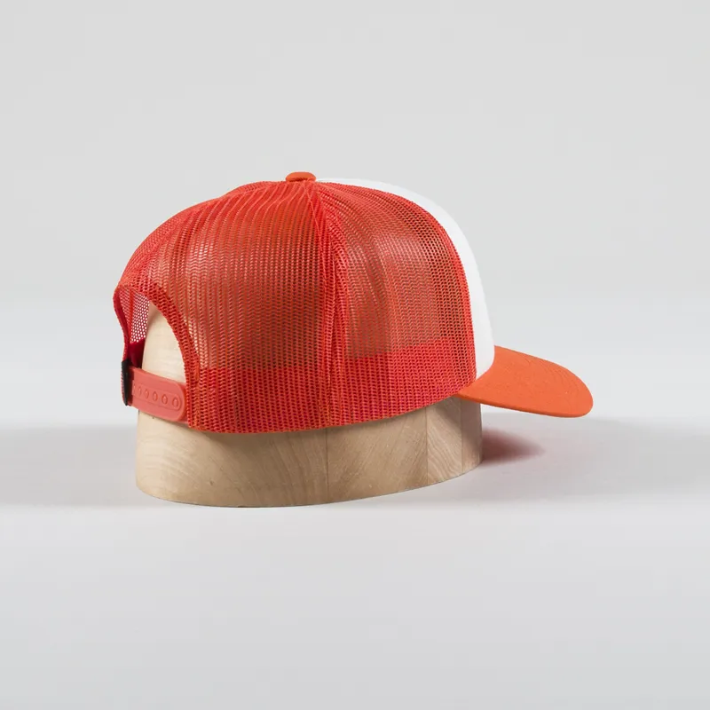 Stussy Mens Crown Stock Logo Trucker Cap Orange