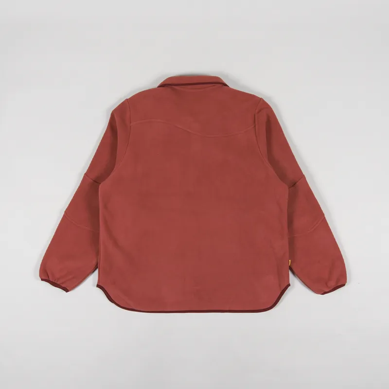 Dime Crest Fleece Shirt Sienna Red-2