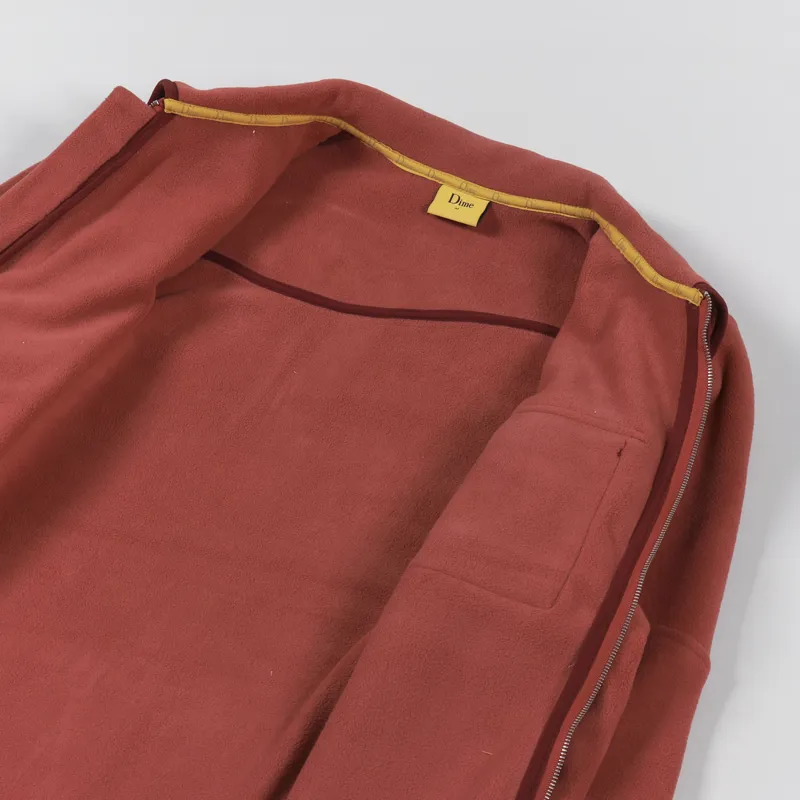 Dime Crest Fleece Shirt Sienna Red-4