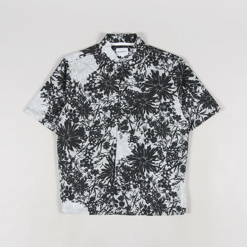 Norse Projects Carsten Flower Print Shirt Glacier Grey