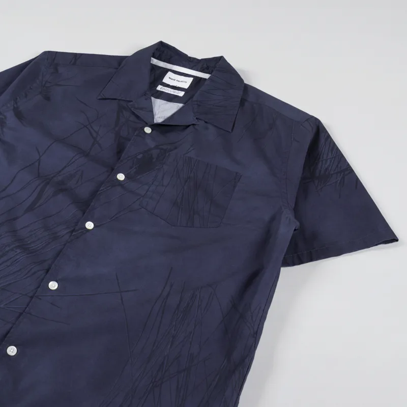 Norse Projects Carsten Print Shirt Dark Navy-3