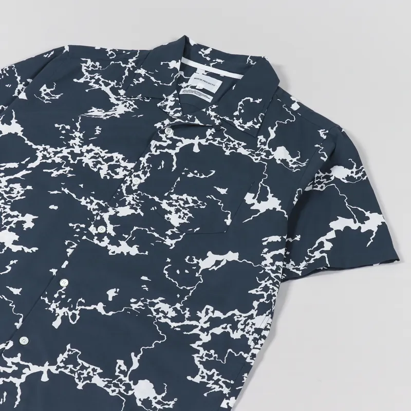 Norse Projects Carsten Print Shirt Deep Teal-3