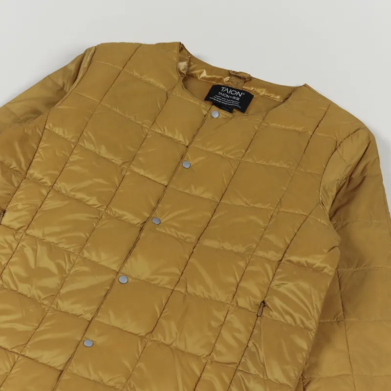 Taion Crew Neck Button Down Jacket Dark Orange-3