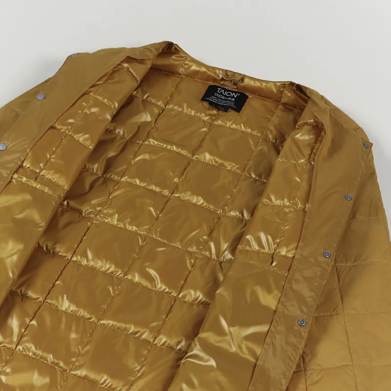 Taion Crew Neck Button Down Jacket Dark Orange-4