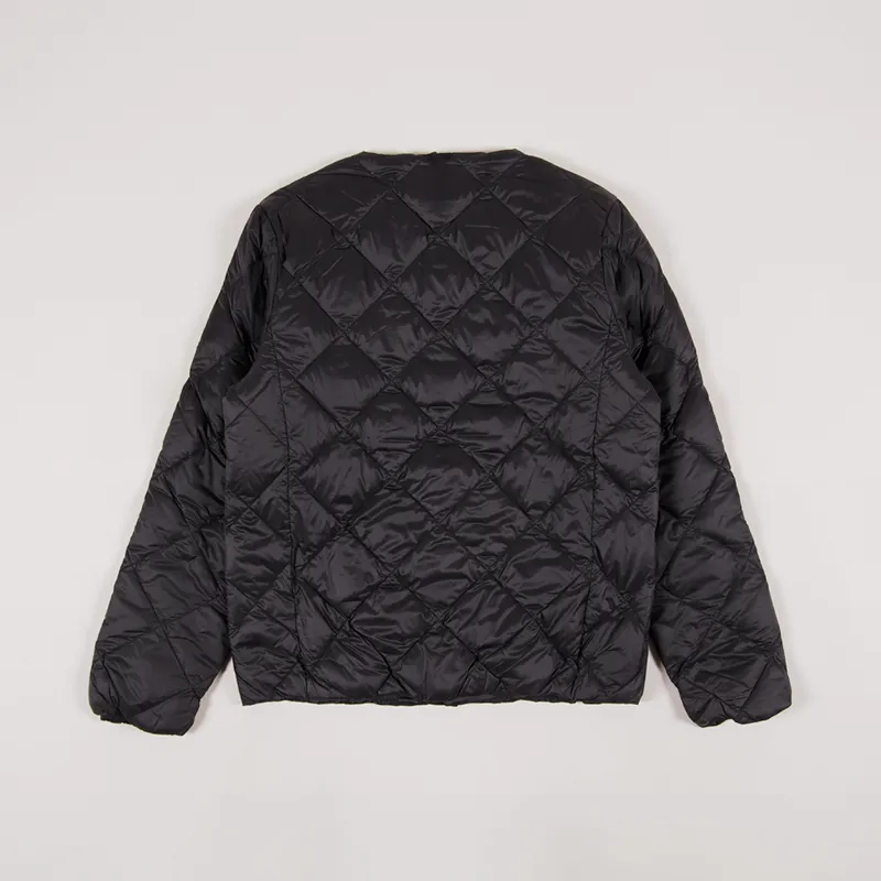 Taion Crew Neck Button Inner Down Jacket Black-2