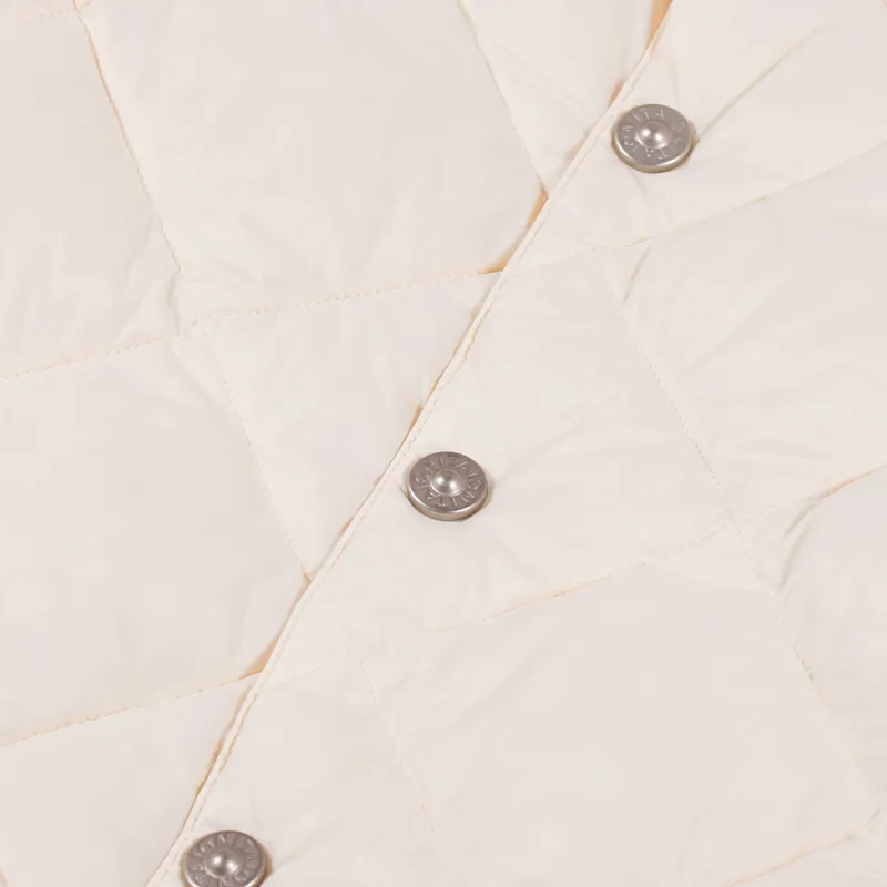 Taion Crew Neck Button Inner Down Jacket Off White-5