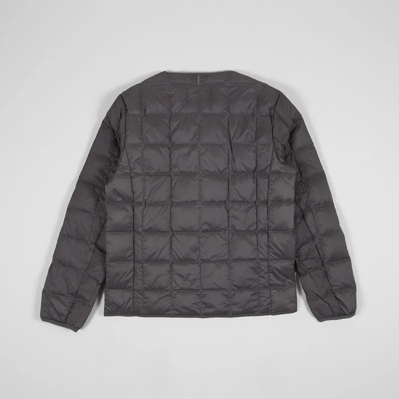 Taion Mens Japanese Insulated Crew Neck Button Down Jacket Gray