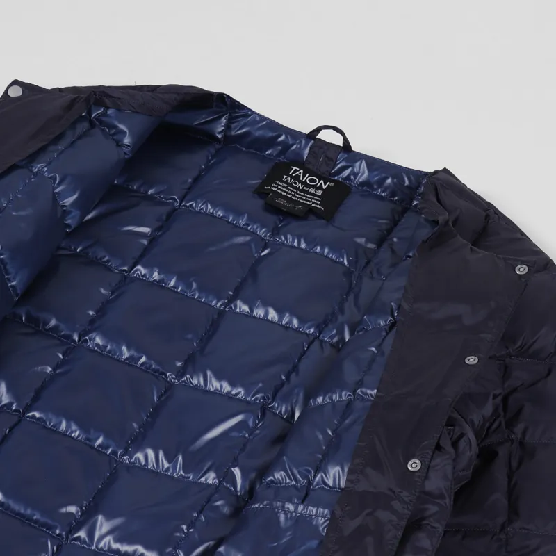 Taion Crew Neck Button Down Jacket Navy-6