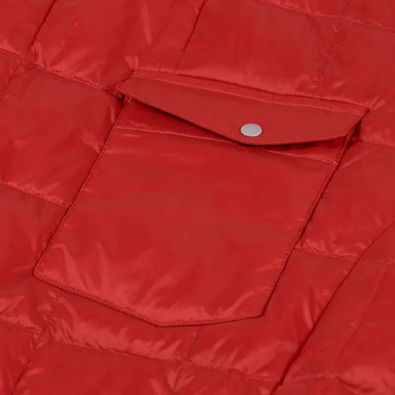 Taion Crew Neck Pocket Down Pullover Brick Red-4