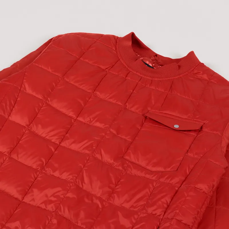 Taion Crew Neck Pocket Down Pullover Brick Red-2