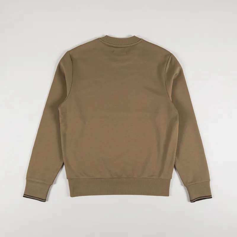 Fred Perry Crew Neck Sweatshirt Shaded Stone Burnt Tobacco-1
