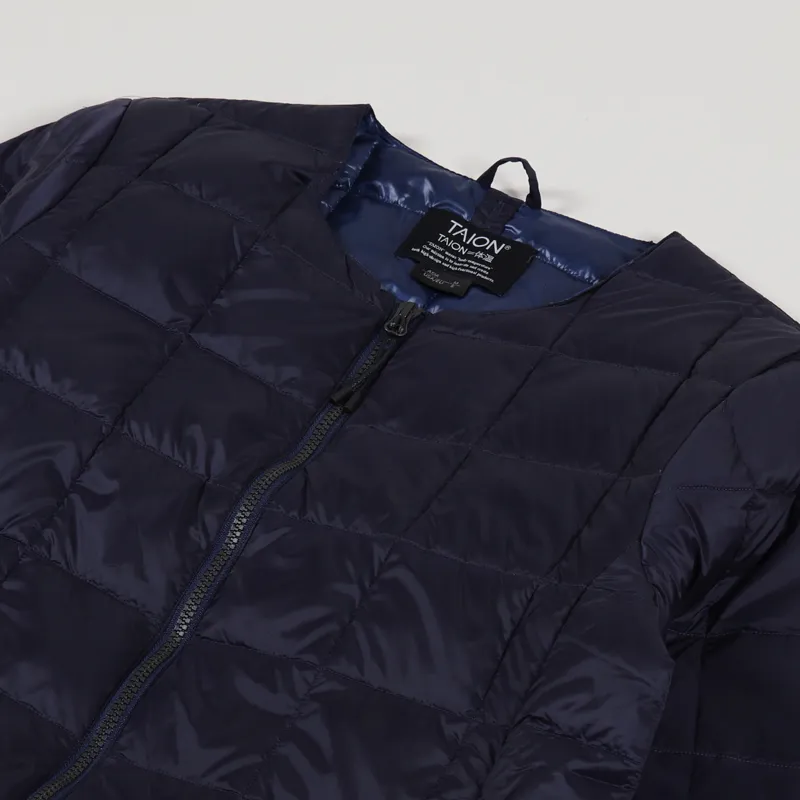 Taion Crew Neck Zip Down Jacket Navy-4