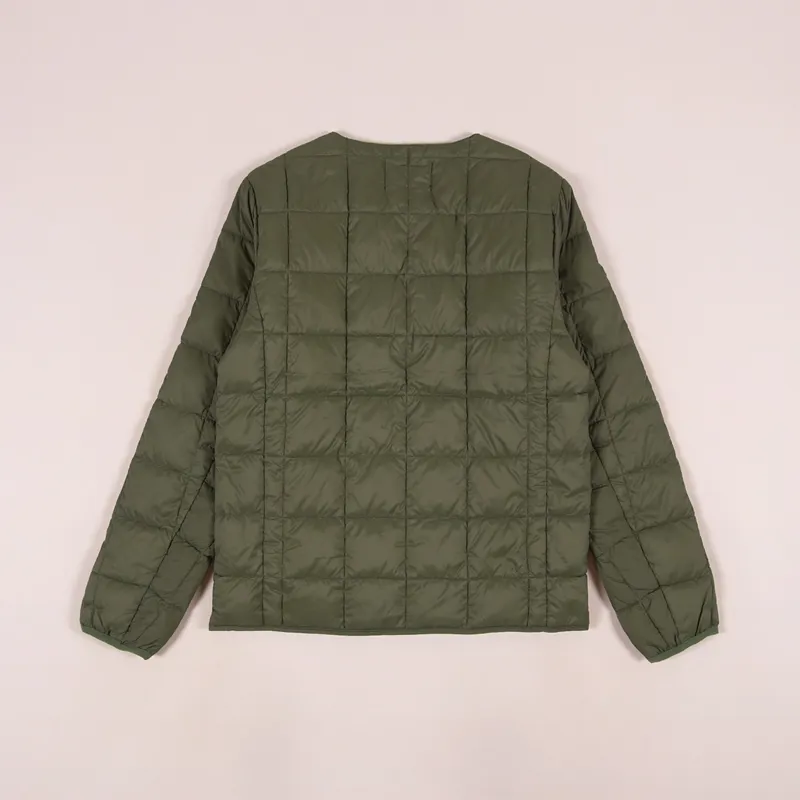 Taion Crew Neck Zip Down Jacket Olive-2