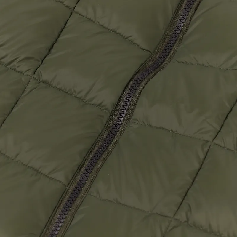 Taion Crew Neck Zip Down Jacket Olive-6