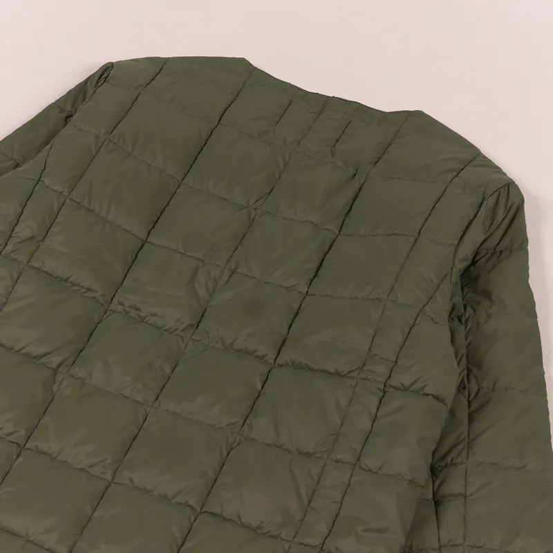 Taion Crew Neck Zip Down Jacket Olive-7