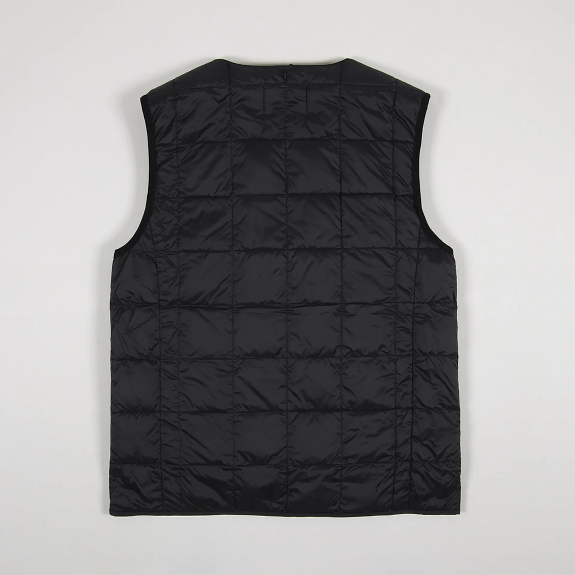 Taion Mens Insulated Crew Neck Zip Down Vest Black Gilet