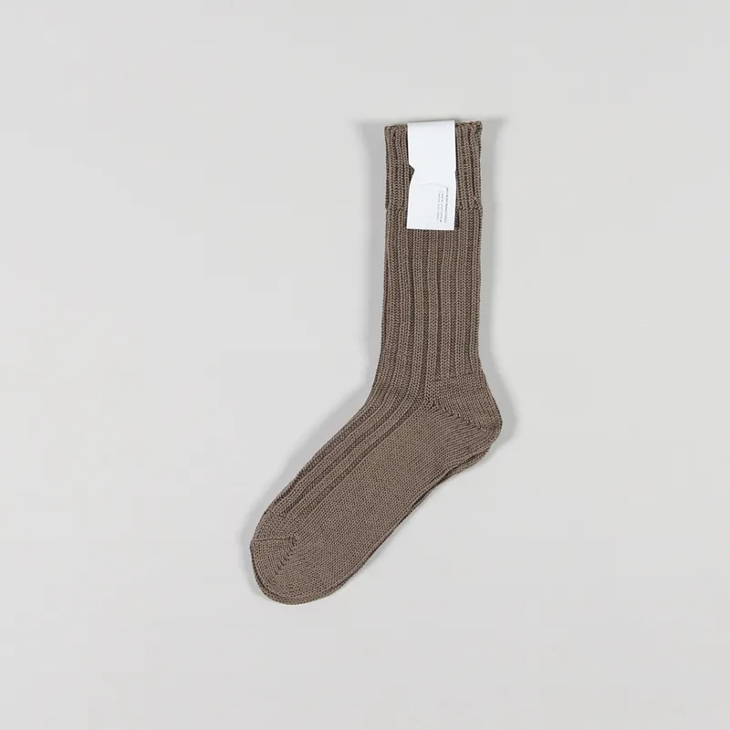Decka Cased Heavyweight Plain Socks Beige UK 6-11-2