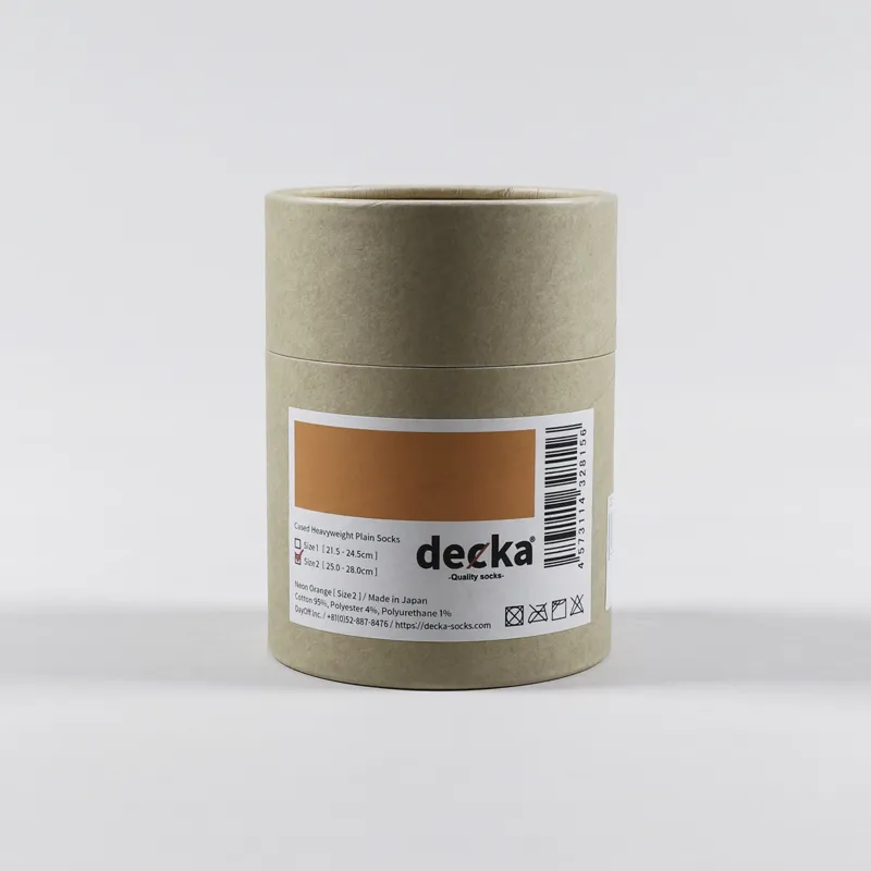 Decka Cased Heavyweight Plain Socks Neon Orange UK 6-11-3