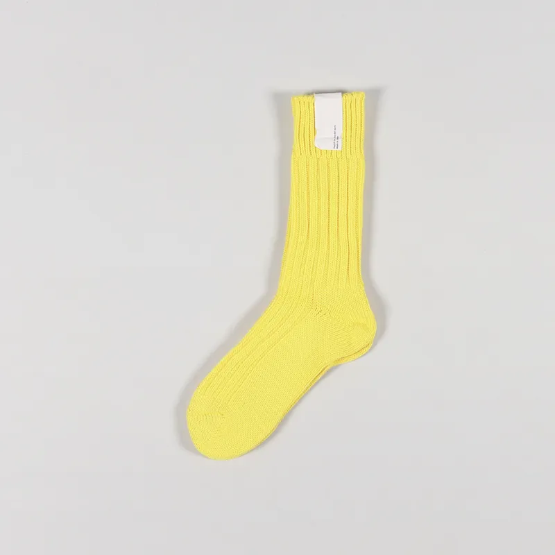 Decka Cased Heavyweight Plain Socks Neon Yellow UK 6-11-2