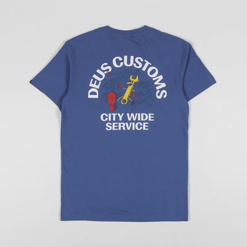 Deus Ex Machina City Wide T Shirt Dusty Blue