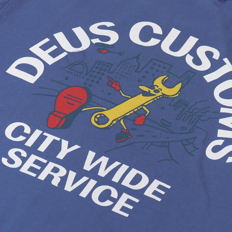 Deus Ex Machina City Wide T Shirt Dusty Blue-4