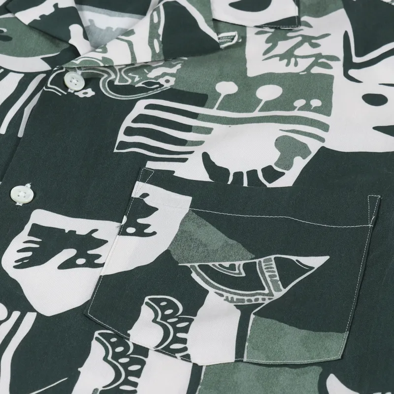 Portuguese Flannel Cuca Shirt Green-3