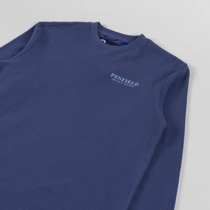 Penfield Winter Mountain Long Sleeve T Shirt Blue Indigo-3