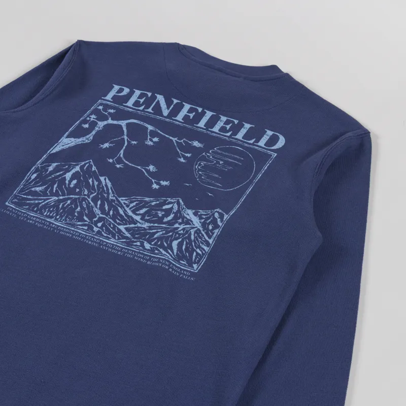 Penfield Winter Mountain Long Sleeve T Shirt Blue Indigo-2