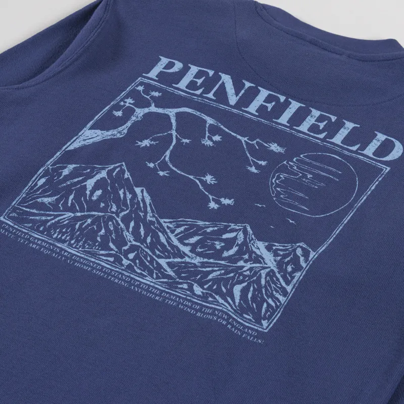Penfield Winter Mountain Long Sleeve T Shirt Blue Indigo-4
